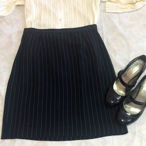 Classic navy pinstripe pencil skirt